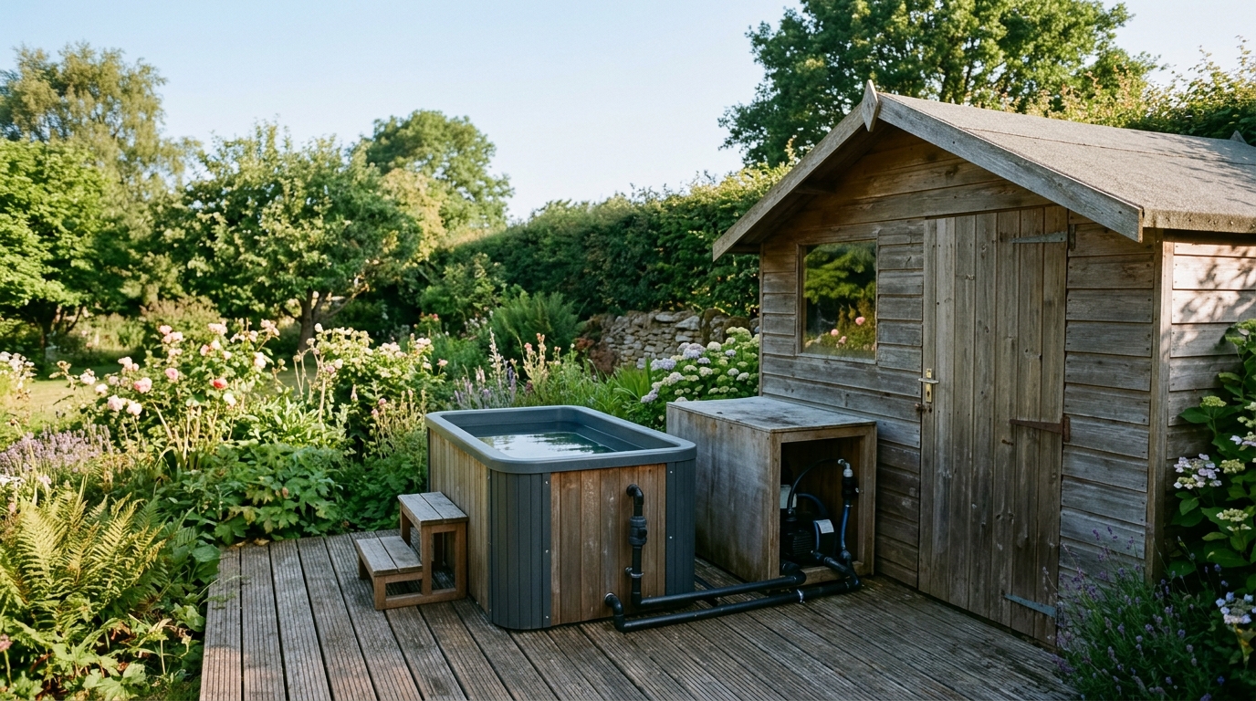 best cold plunge tub setup for small backyard