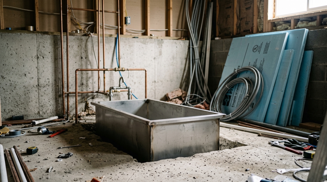 cold plunge tub setup: installation requirements